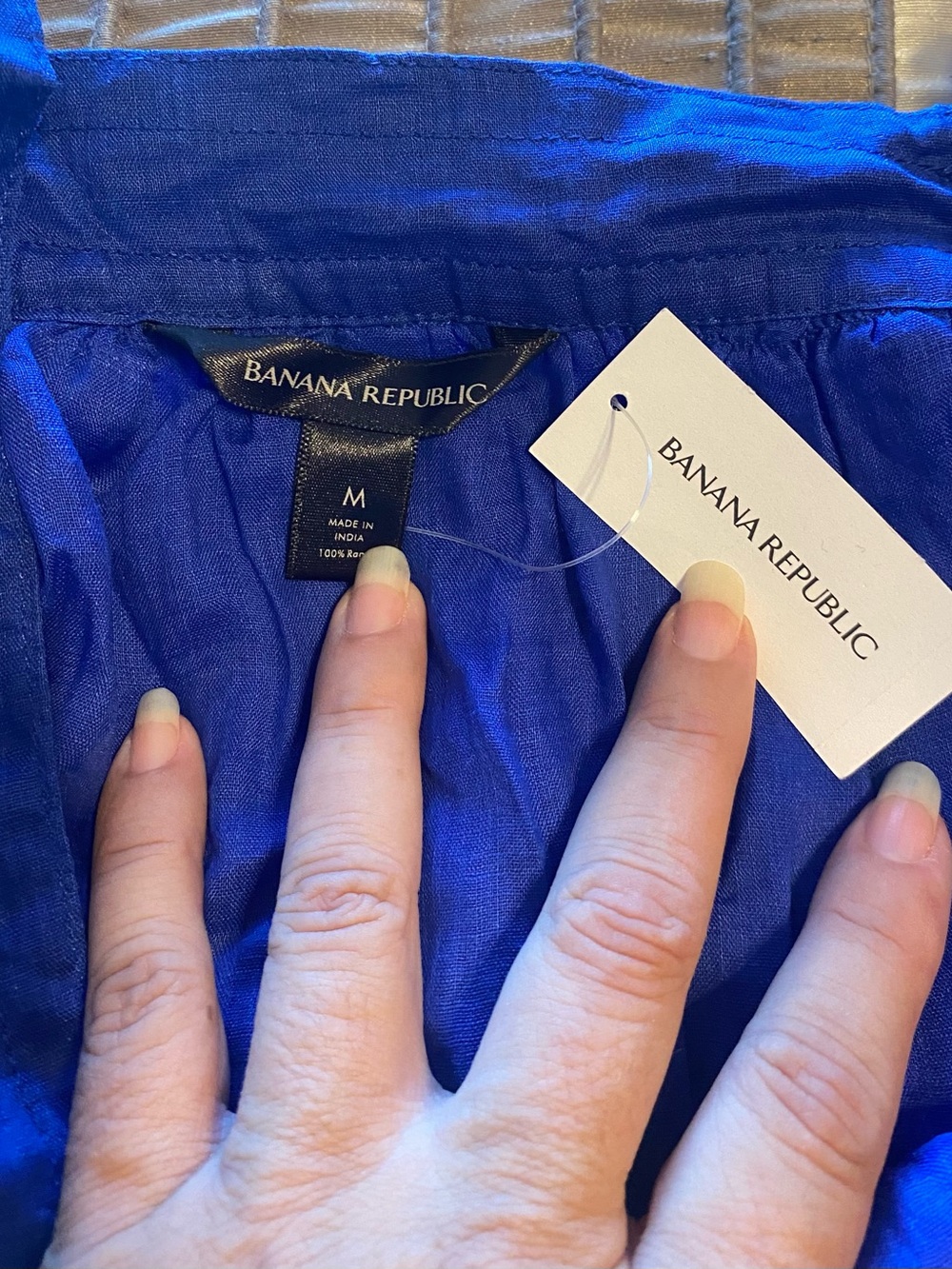 Banana Republic - NEW - Ramie Long Sleeve Tie Waist Midi Dress - Picture 11 of 13